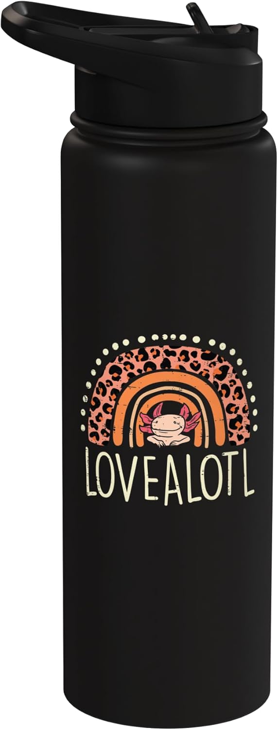 Botella de agua acero inoxidable con estampado de axolote