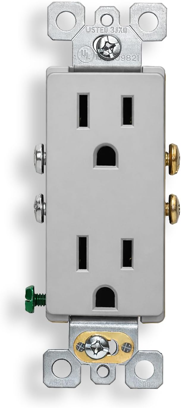 Enchufe pared gris mate NEMA 5-15R 15A 125V