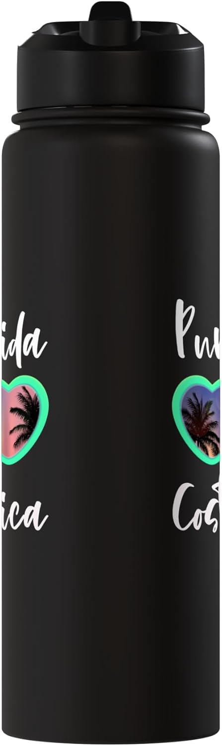 Botella de agua acero inoxidable aislada Pura Vida Costa Rica