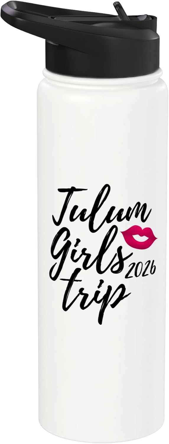 Botella agua acero inox aislada viaje Tulum 2026