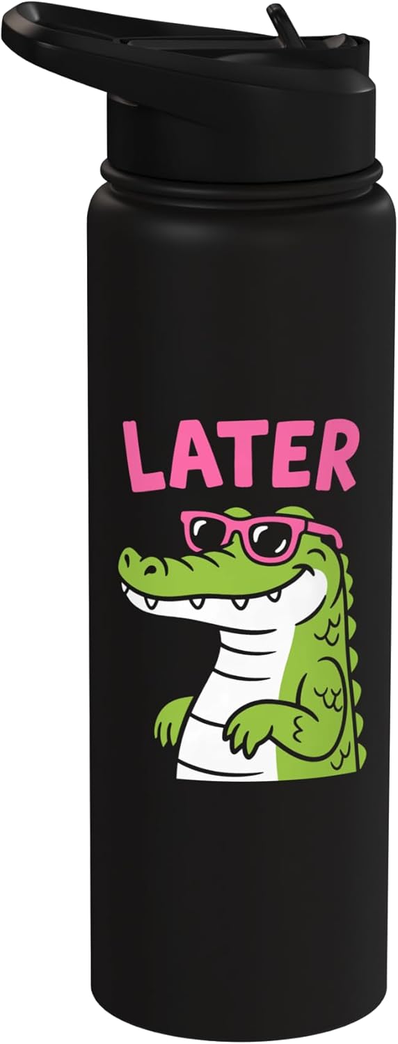 Botella de agua acero inoxidable con tapa de lagarto