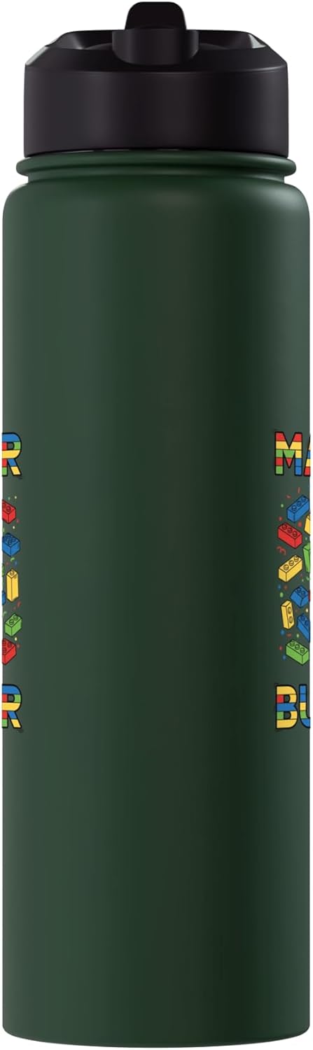 Botella de agua acero inoxidable para cumpleaños con bloques de ladrillo