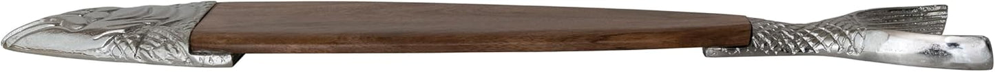 Tabla servir madera acacia forma pez y queso