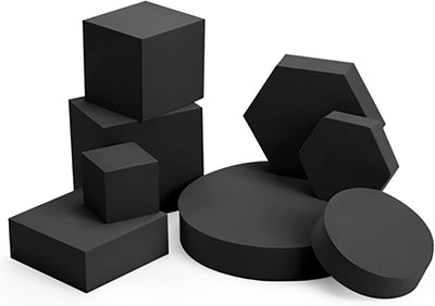 Set 8 Pzas Accesorios Geométricos de Foam Negro