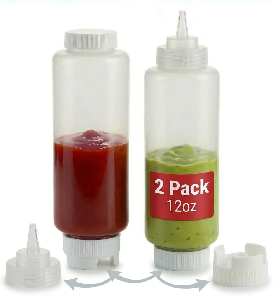 Botella exprimible de condimentos para salsa de tomate, mostaza y aderezos