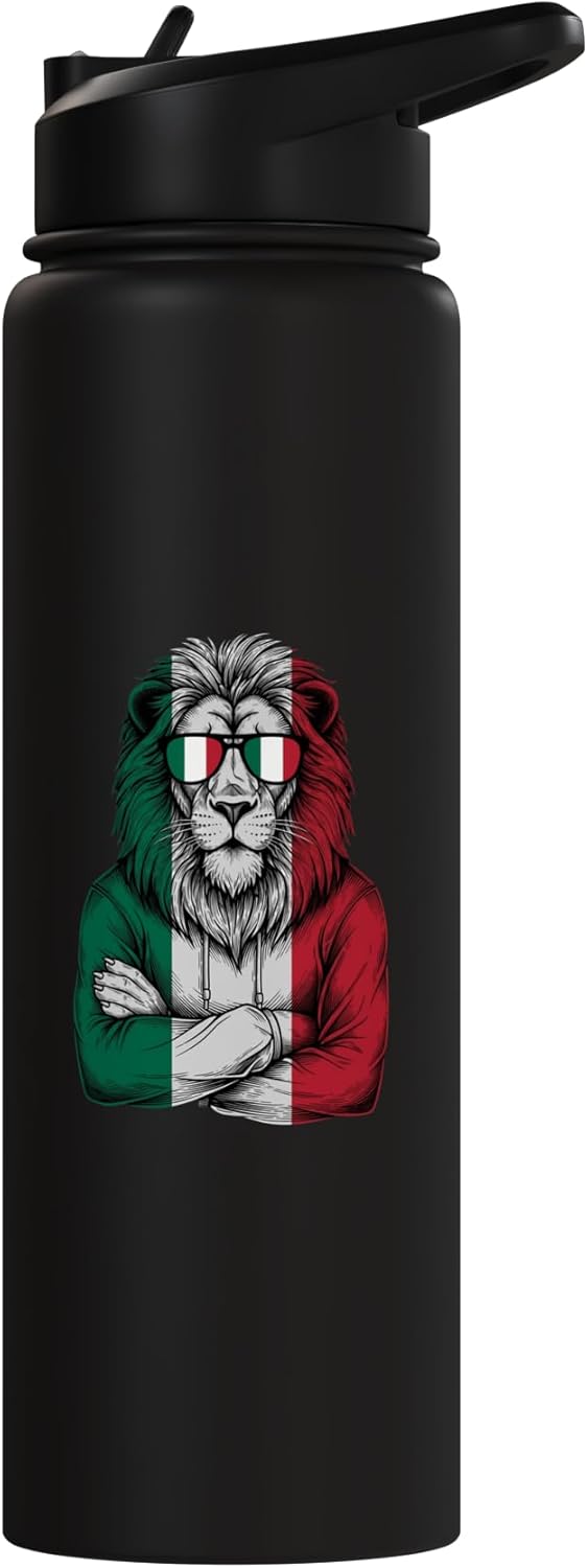 Botella de agua acero inoxidable con bandera de Italia