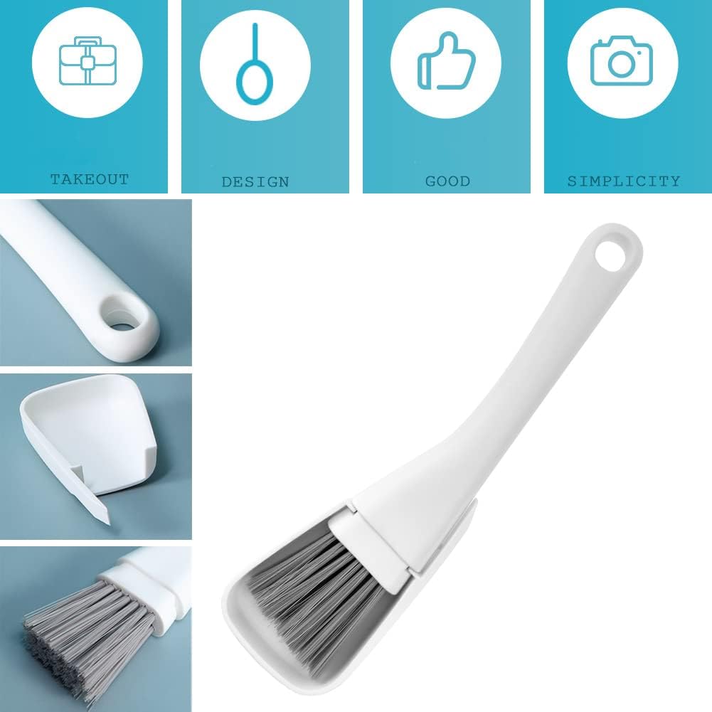 Set 2 cepillos mini y recogedor para limpiar polvo negro gris
