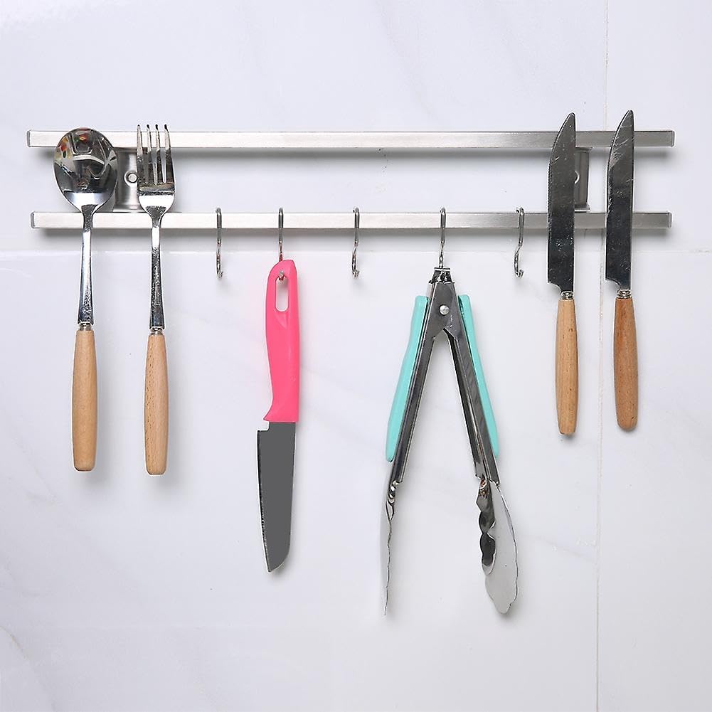 Soporte magnético para cuchillos de acero inoxidable 18" con 7 ganchos