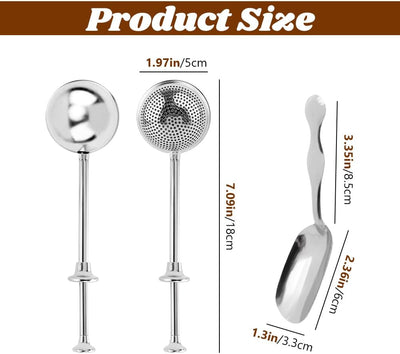 Bola té acero inox con cuchara 2uds filtro malla fina