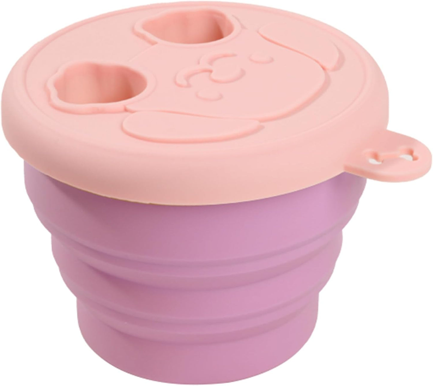 Contenedor de dedo 2 en 1 plegable sin ensuciar rosa reutilizable