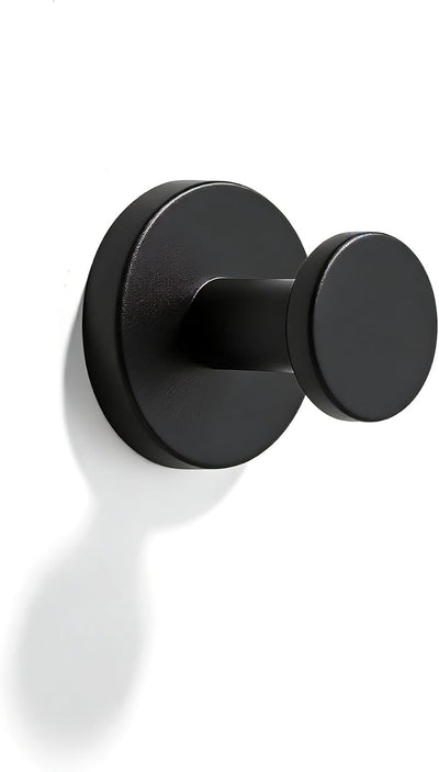 3 Pzas Ganchos Redondos Negro Mate para Colgar Baño Dormitorio