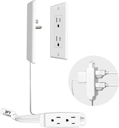 Cable extensión 3 pies enchufe pared plana 3 tomas 13A 125V