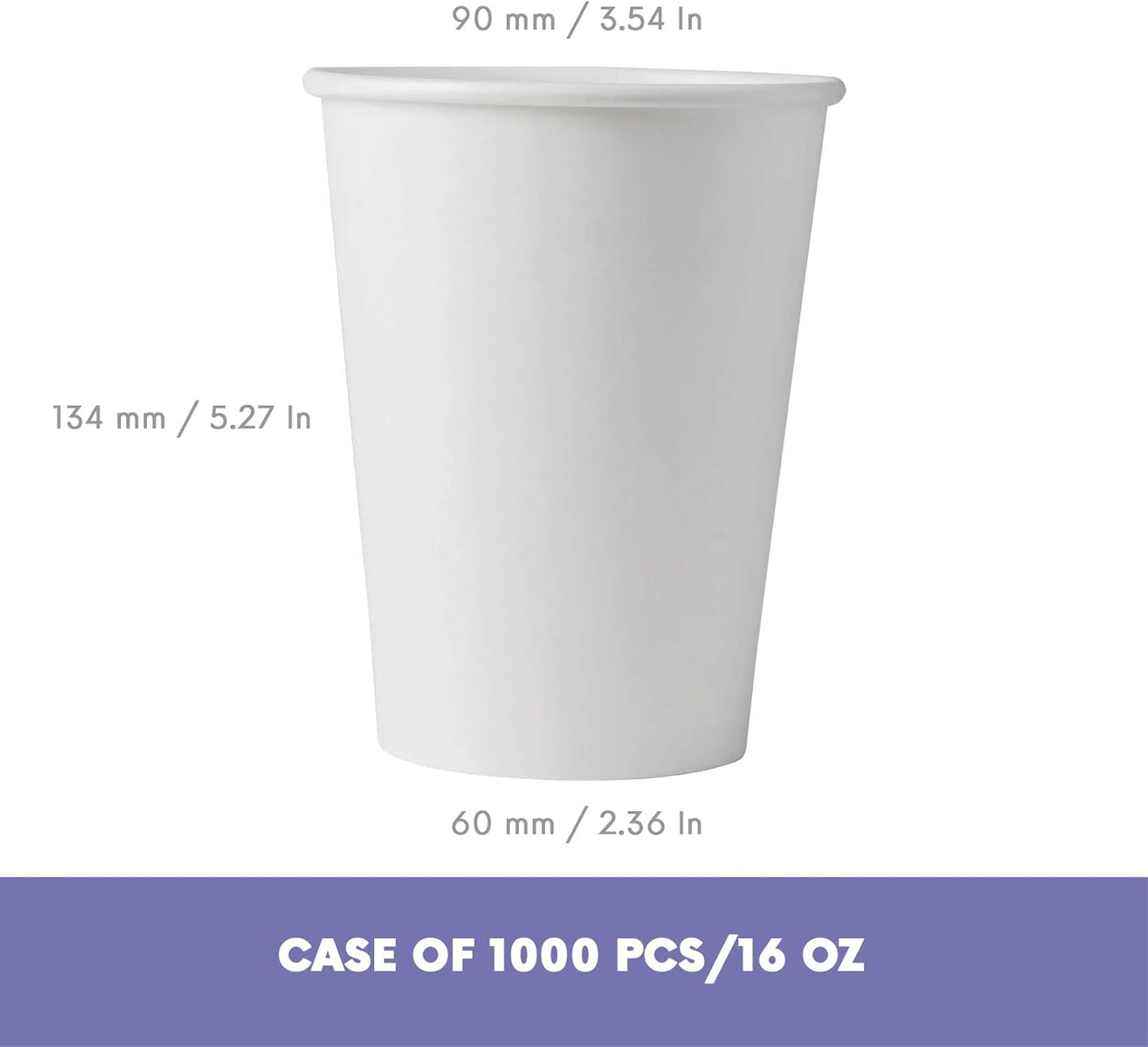 Taza papel 16oz blanca composta 1000uds