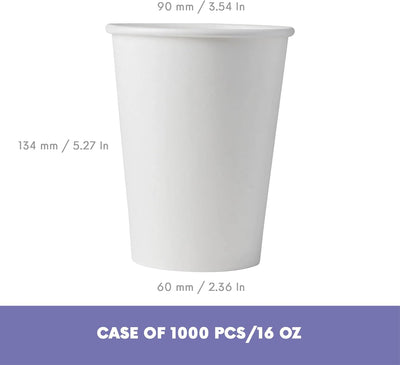 Taza papel 16oz blanca composta 1000uds