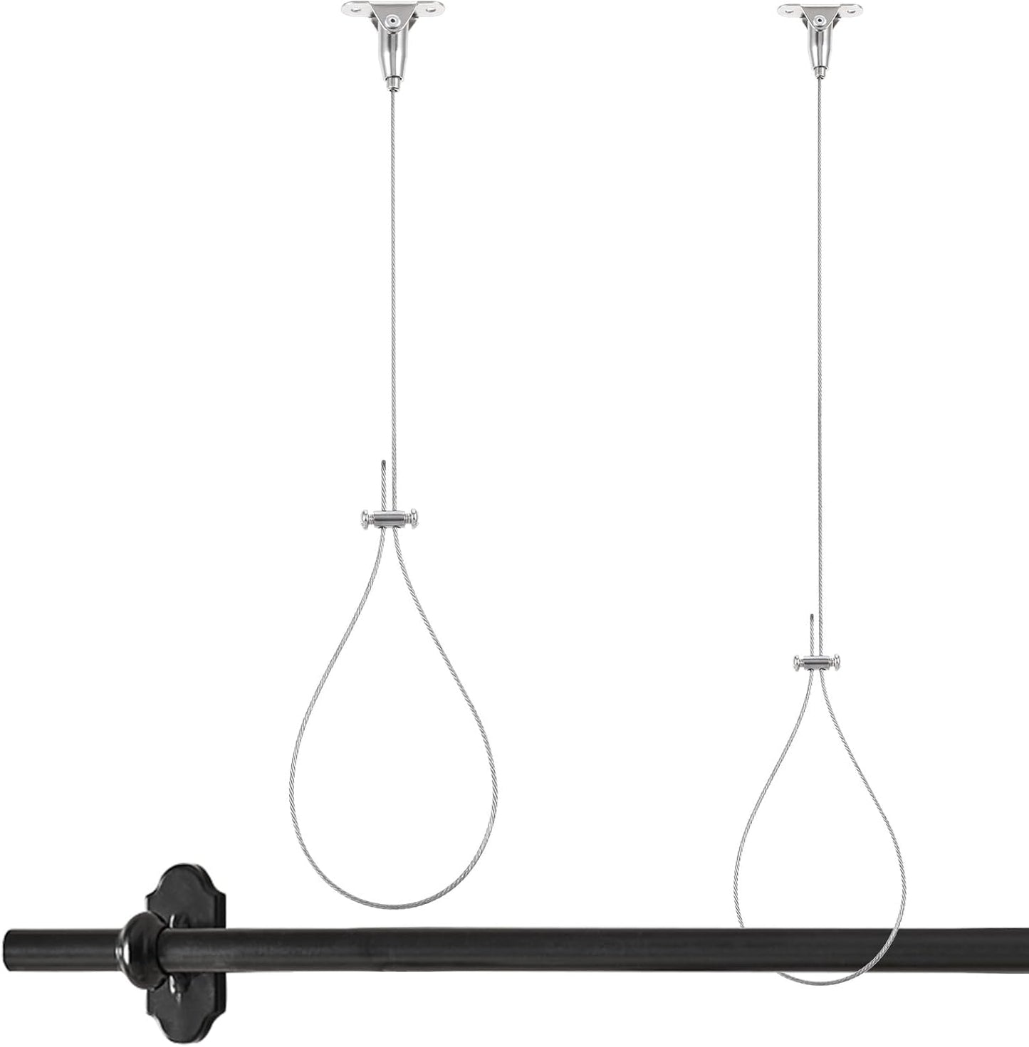2 Pzas Barra Ducha Soporte Acero Inox para Curva/L/U