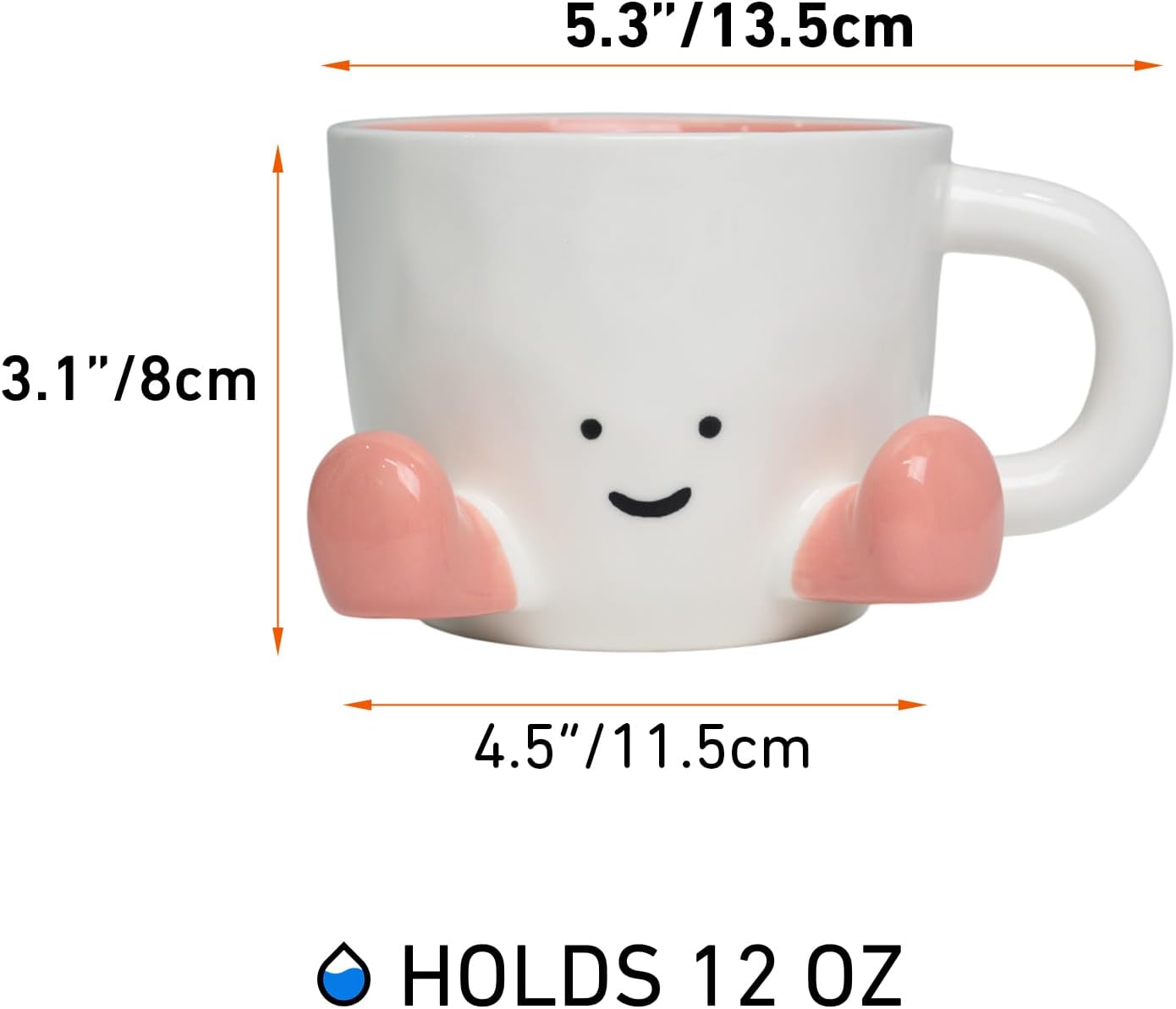 Taza de café artística de cerámica rosa para mujer y amigos