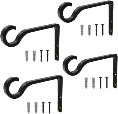 4 Soportes colgantes metal para plantas 6pulg gancho decorativo