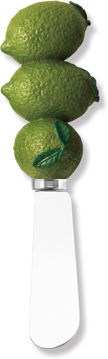 Set 3 Espátulas Acero Inox con Mango Resina Frutas Tropicales Verde