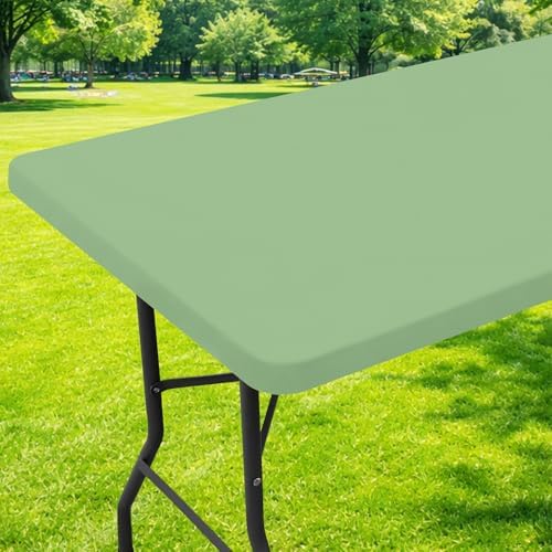 Mantel rectangular de elastano para pícnic y fiestas 30 x 72" verde claro