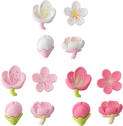 Imanes de flores Sakura 3D rosadas para nevera y casillero decorativo