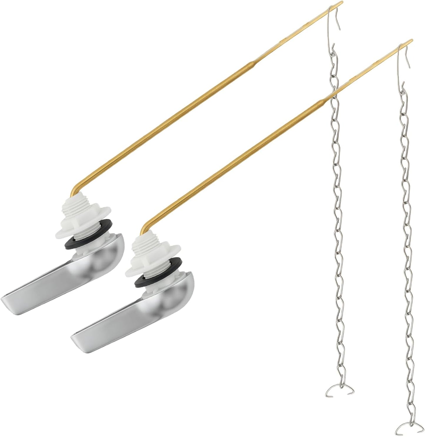 Kit repuesto mango inodoro palanca latón cadena acero inox set 2