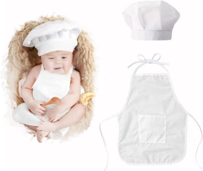2 Pzas Accesorios Foto Recién Nacido 3-6 Meses Sombrero Delantal