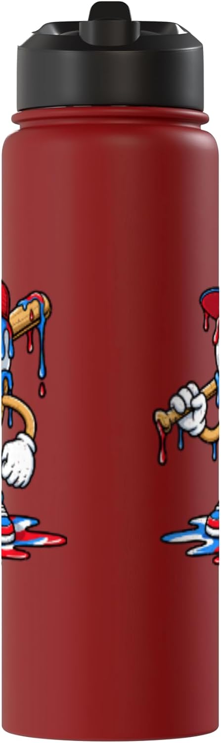 Botella de agua acero inoxidable con bandera americana para niños