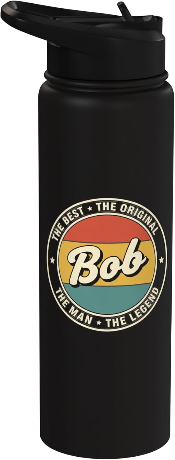 Botella agua acero inox aislada retro nombre original