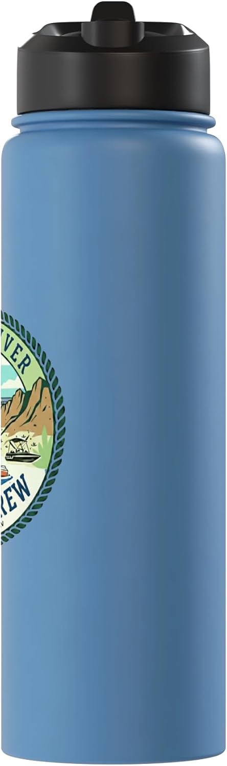 Botella de agua aislada de acero inoxidable con logo de River and Lake Boating Crew