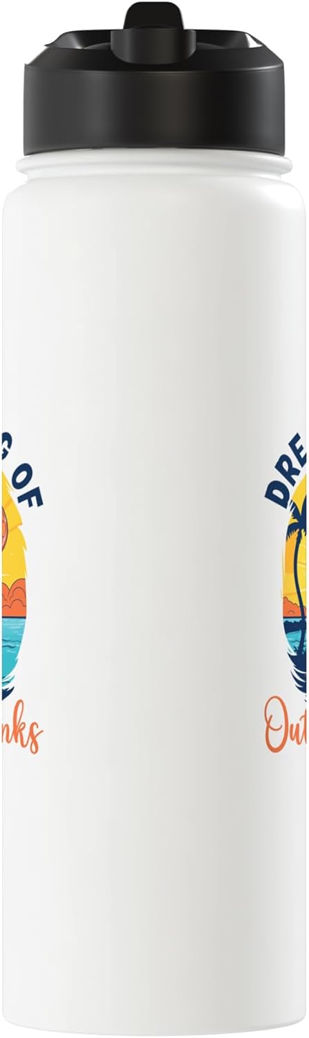 Botella de agua aislada de acero inoxidable Dreaming of Outer Banks
