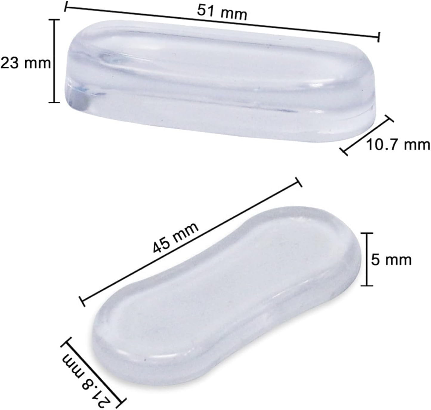 Set 8 Pzas Parachoques Inodoro Silicona Adhesivo Transparente