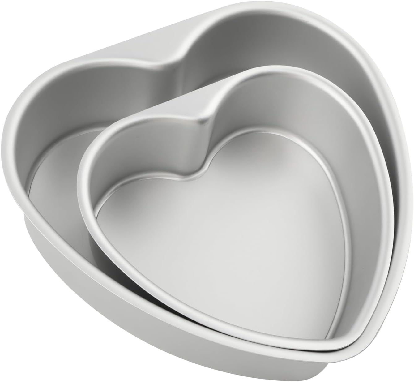 Juego de 3 moldes de aluminio antiadherente con forma de corazón para hornear 6/8/10 pulgadas