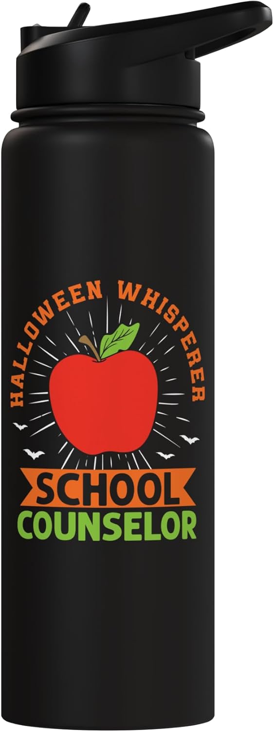 Bottella de agua acero inoxidable aislada para consejero escolar Halloween
