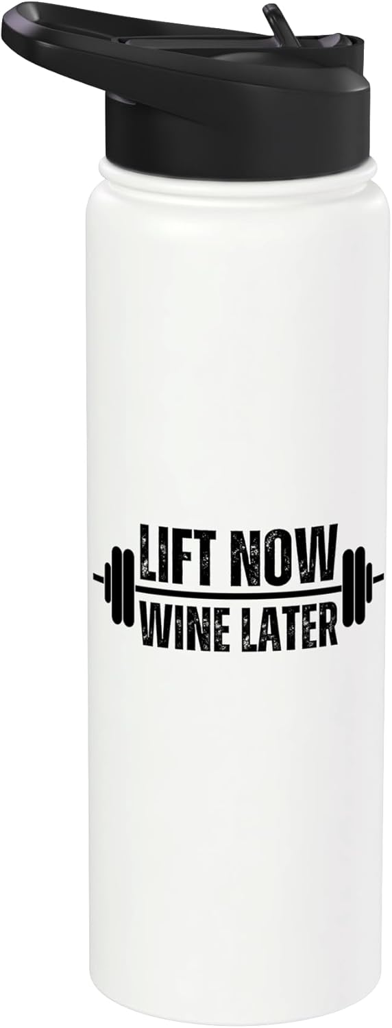 Botella de agua aislada de acero inoxidable Lift Now Wine Later