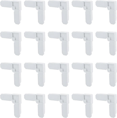 Set 20 piezas esquina marco pantalla 5/16x3/4 pulg comp plástico blanco