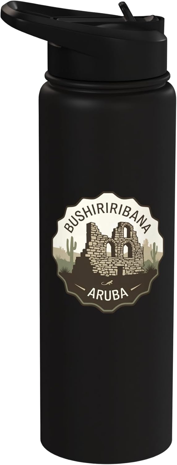Botella de agua acero inoxidable Aruba Bushiribana Gold Mill