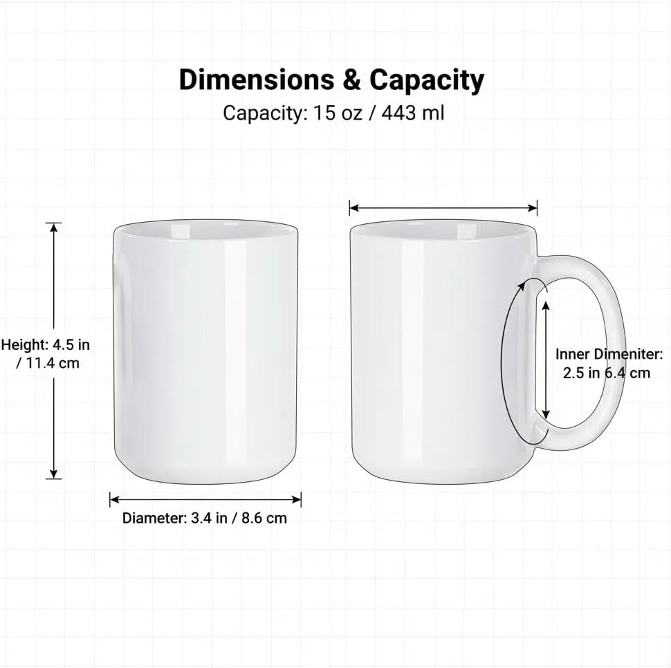 Taza cerámica 15oz espacios en blanco para sublimación