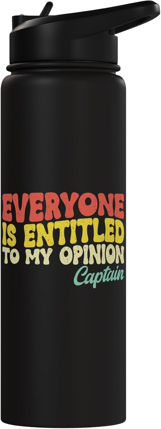Botella de agua acero inoxidable aislada Captain Funny Boat
