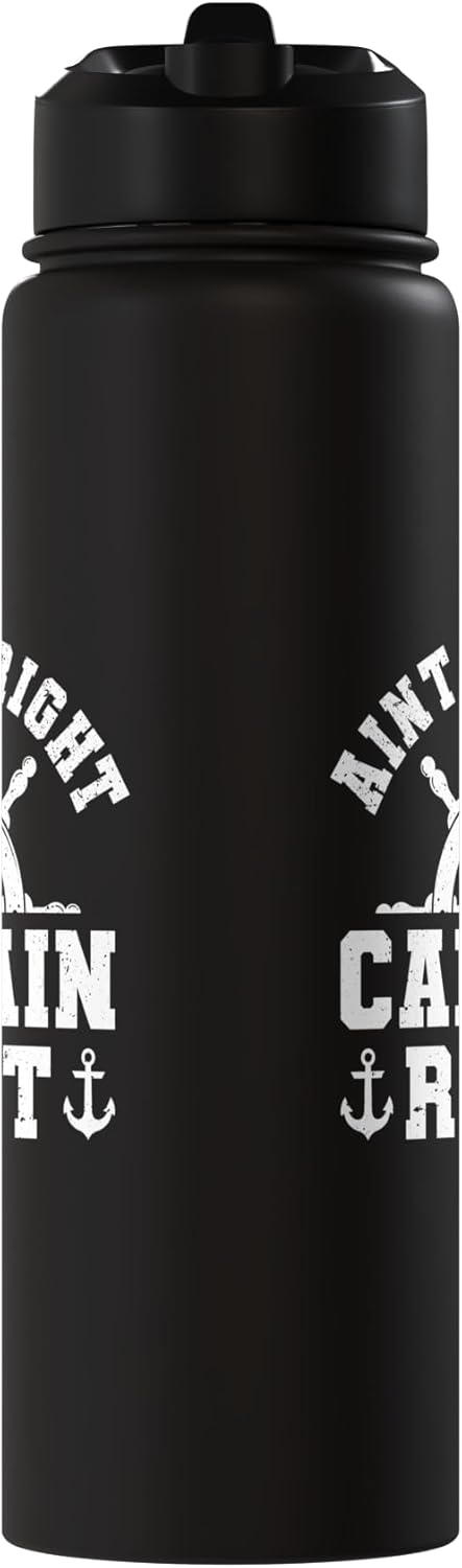 Botella de agua acero inoxidable aislada Captain Funny Boat