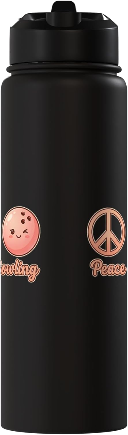 Botella de agua acero inoxidable aislada retro Peachy