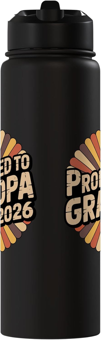 Botella de agua vintage retro sin BPA acero inoxidable