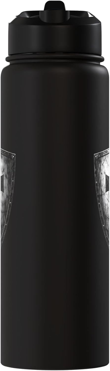 Botella de agua acero inoxidable con emblema de cruz Templar