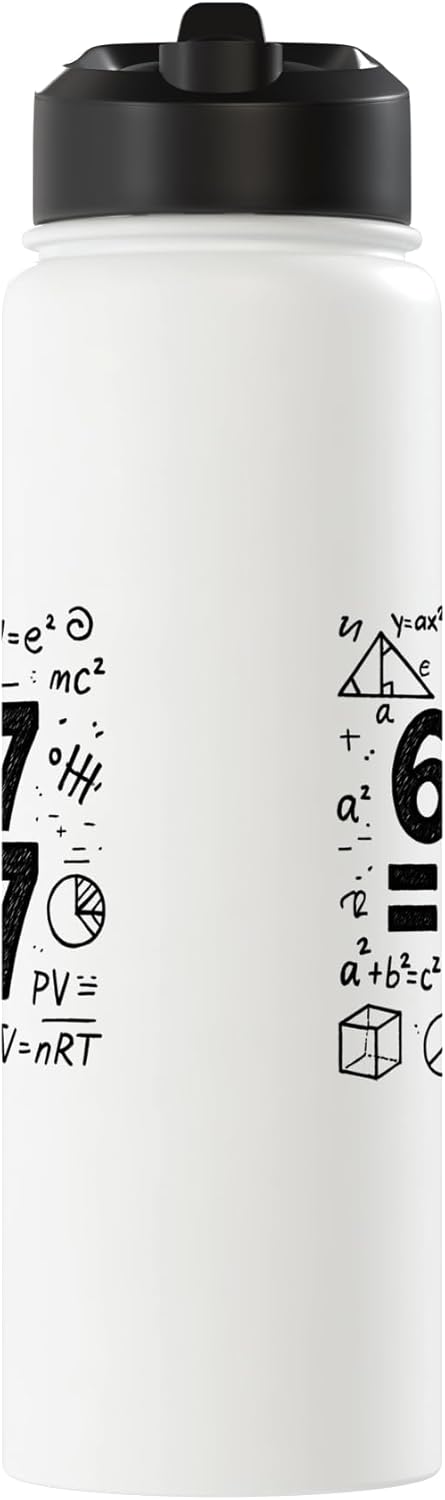 Botella de agua acero inoxidable con meme matemático 6+7