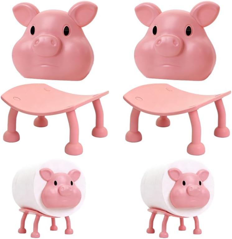Soportes papel higiénico cerdo rosa diseño moderno