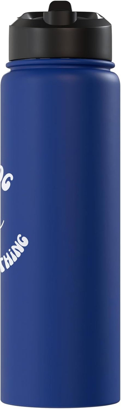 Botella agua acero inox aislada con olor de perro
