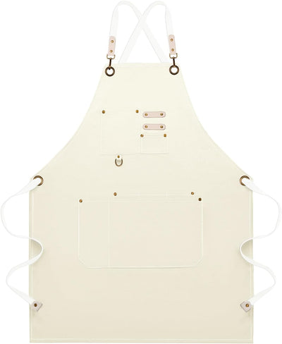 Delantal Chef Ajustable con Bolsillos Grandes y Tiras Traseras