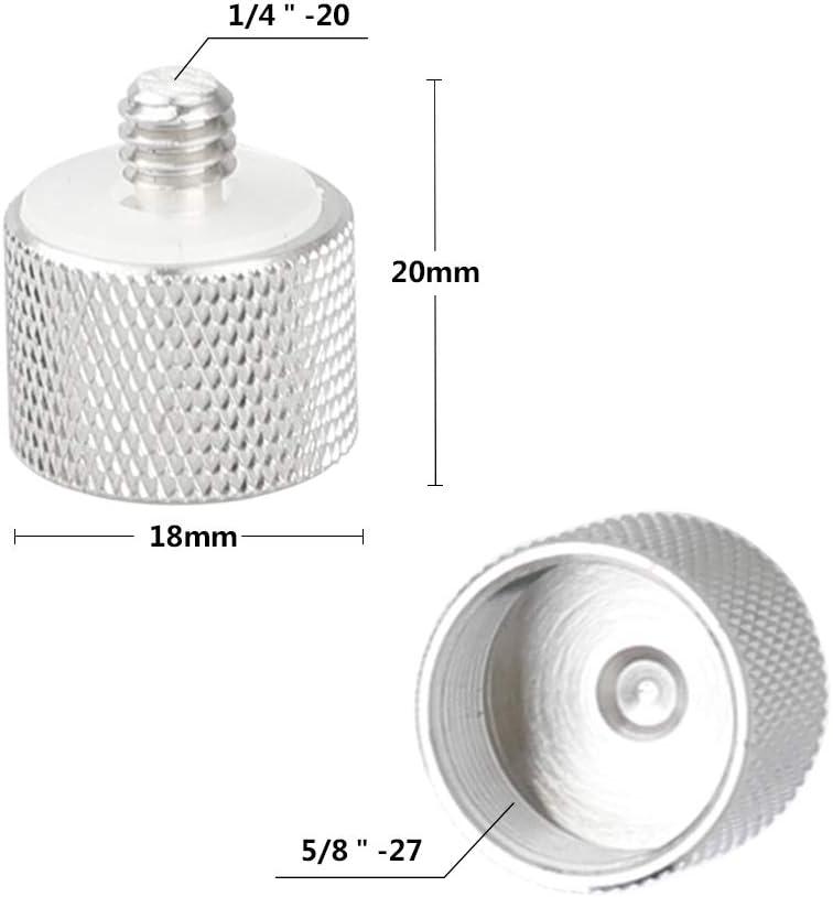 Adaptador micrófono 1/4-20 y 3/8-16 a 5/8-27 hembra