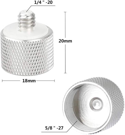 Adaptador micrófono 1/4-20 y 3/8-16 a 5/8-27 hembra