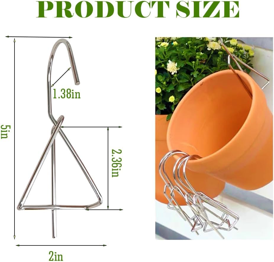 6 Soportes para Macetas Acero Inox Pared