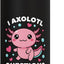 Botella agua acero inox aislada con chiste axolote